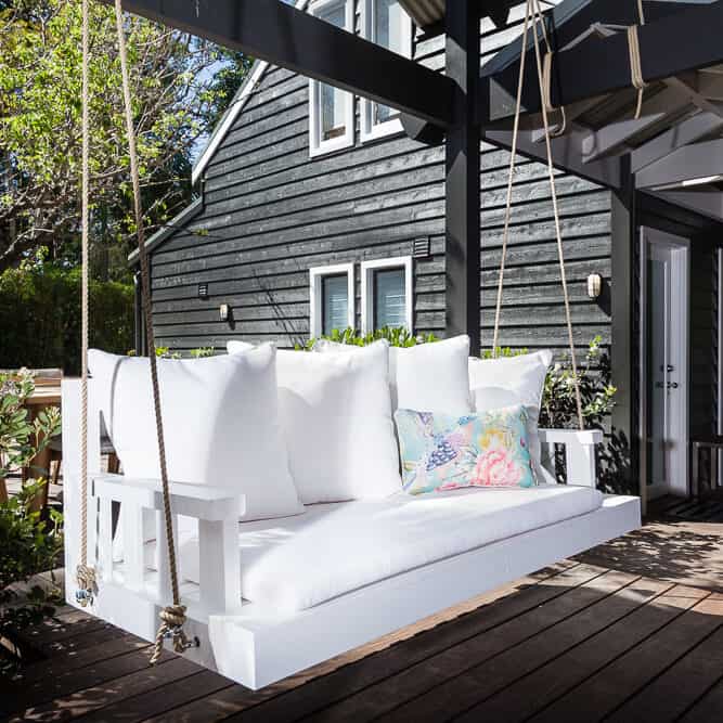 Outdoor hanging daybed