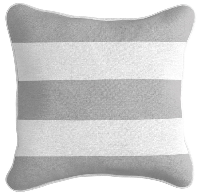 Grey stripe outdoor cushion