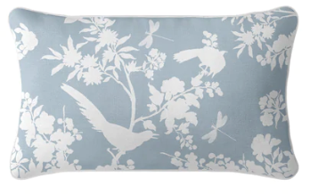 French blue birds outdoor cushion