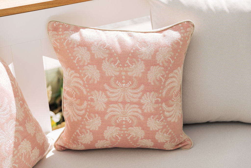Pink Palm outdoor cushion